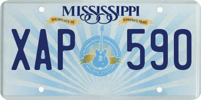 MS license plate XAP590