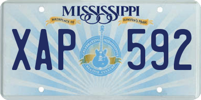 MS license plate XAP592