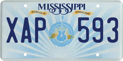 MS license plate XAP593