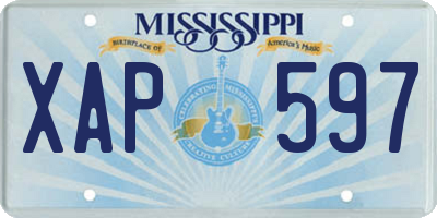 MS license plate XAP597