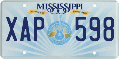 MS license plate XAP598