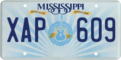 MS license plate XAP609
