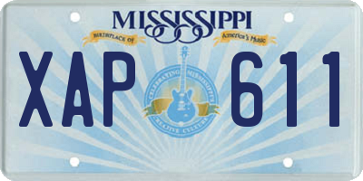 MS license plate XAP611