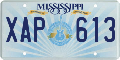 MS license plate XAP613