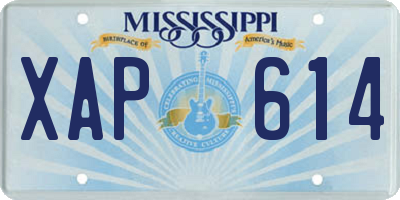 MS license plate XAP614