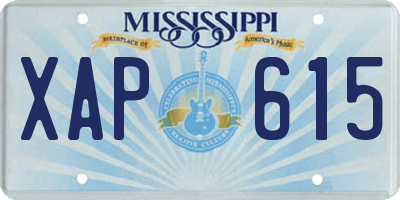 MS license plate XAP615