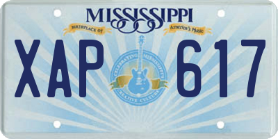 MS license plate XAP617