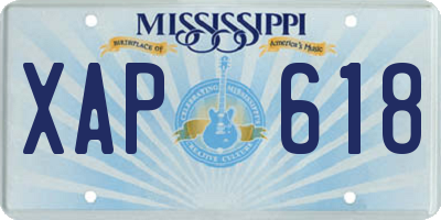 MS license plate XAP618