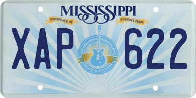 MS license plate XAP622