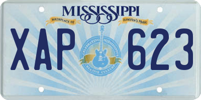 MS license plate XAP623