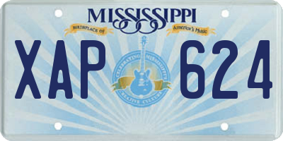 MS license plate XAP624