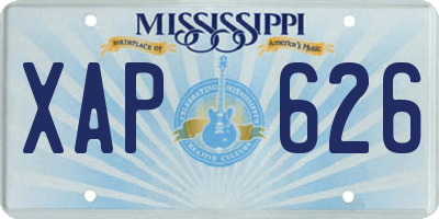 MS license plate XAP626