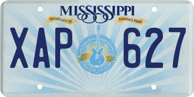 MS license plate XAP627