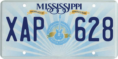 MS license plate XAP628