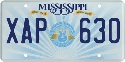 MS license plate XAP630