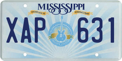 MS license plate XAP631