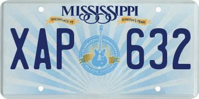 MS license plate XAP632