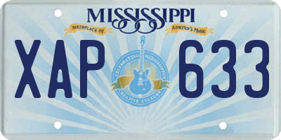 MS license plate XAP633