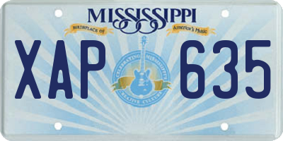 MS license plate XAP635