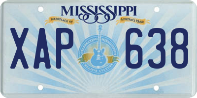 MS license plate XAP638