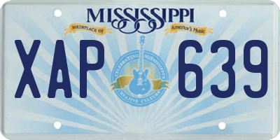 MS license plate XAP639