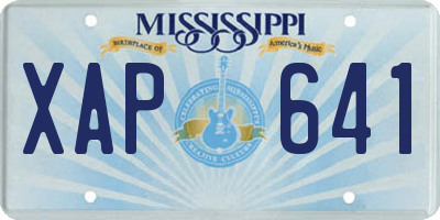MS license plate XAP641