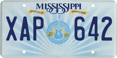 MS license plate XAP642