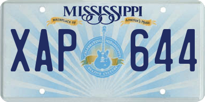 MS license plate XAP644