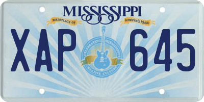 MS license plate XAP645