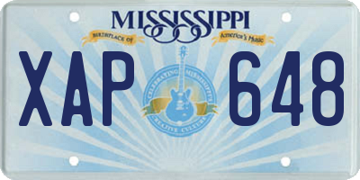 MS license plate XAP648