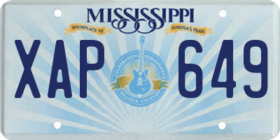 MS license plate XAP649
