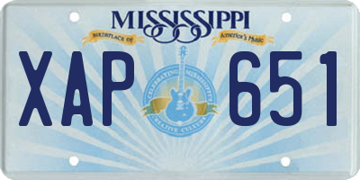 MS license plate XAP651