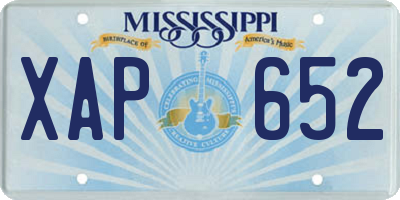 MS license plate XAP652