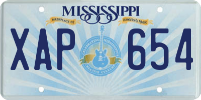 MS license plate XAP654