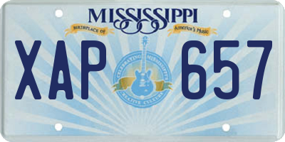 MS license plate XAP657