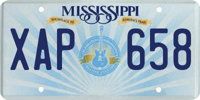 MS license plate XAP658