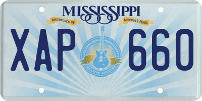 MS license plate XAP660