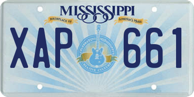 MS license plate XAP661