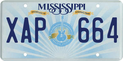 MS license plate XAP664