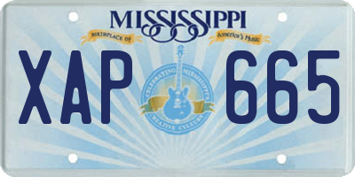 MS license plate XAP665