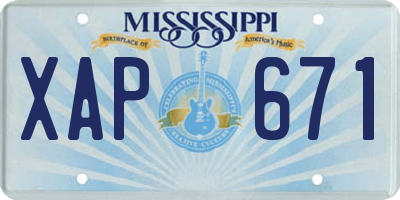 MS license plate XAP671