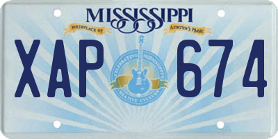 MS license plate XAP674