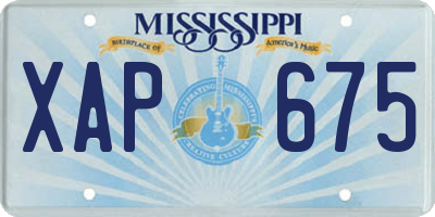MS license plate XAP675