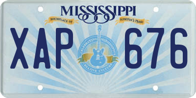 MS license plate XAP676