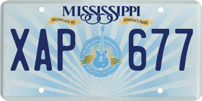 MS license plate XAP677