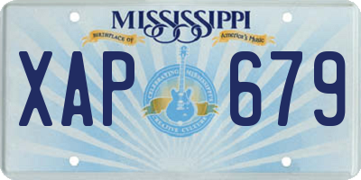 MS license plate XAP679