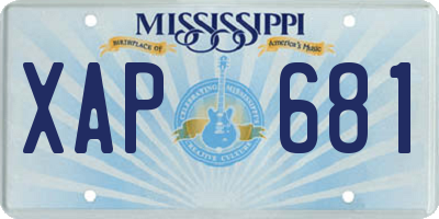 MS license plate XAP681