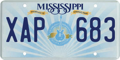 MS license plate XAP683