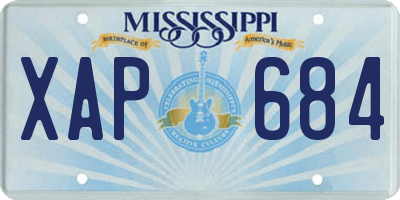 MS license plate XAP684