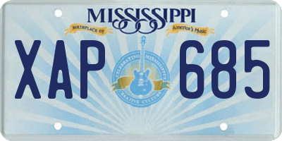MS license plate XAP685